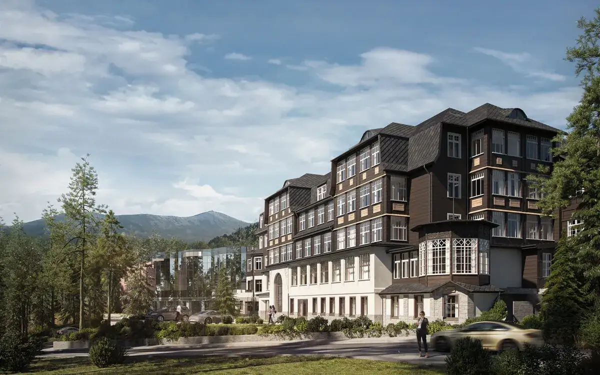 Hotel Sanssouci Karpacz dawniej i dziś porównanie