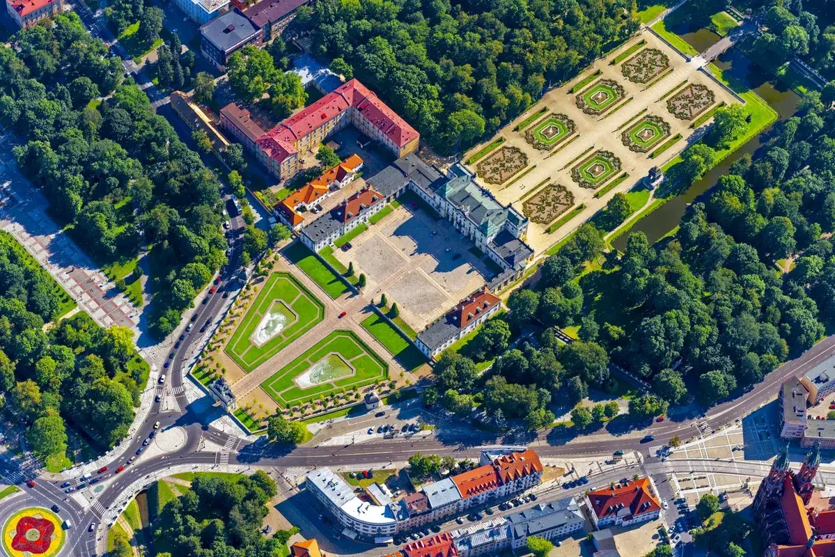 Pałac Branickich w Białymstoku z lotu ptaka