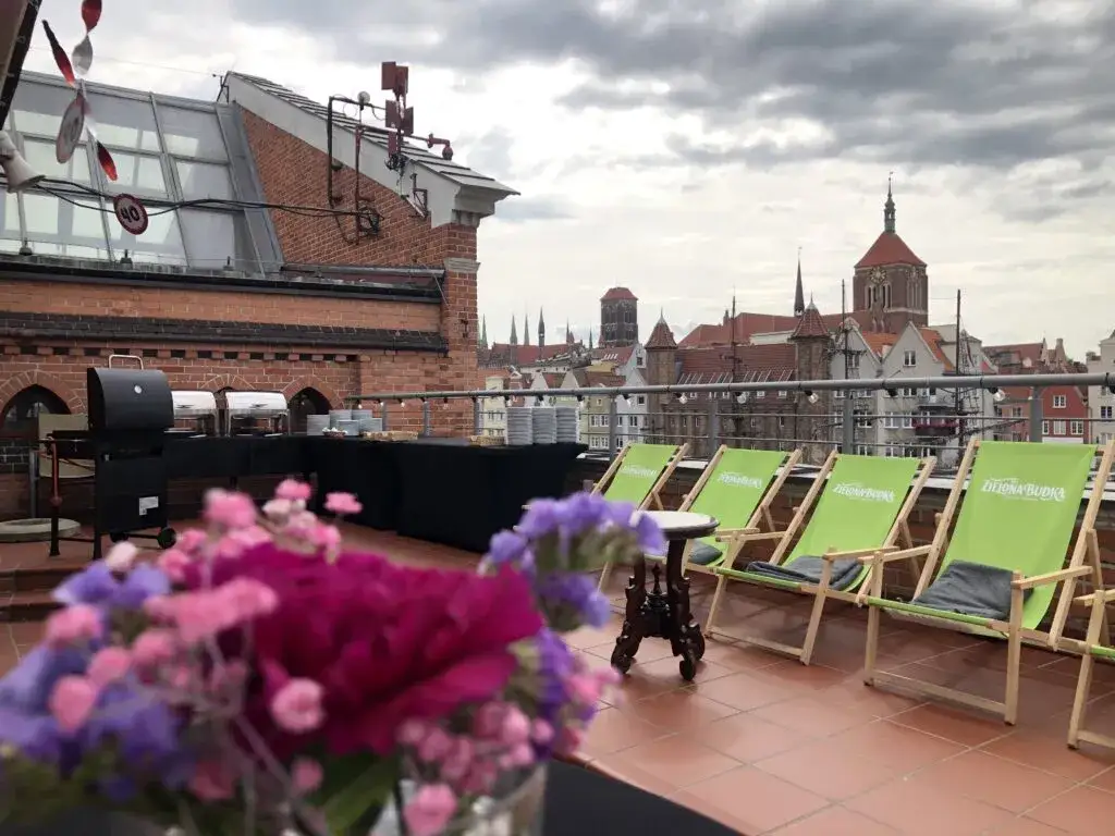 widok na Gdańsk z restauracji na dachu