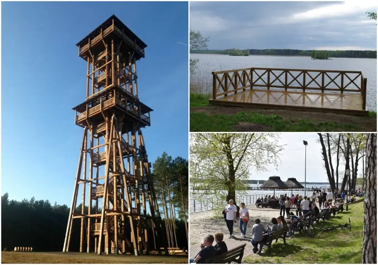 wieża widokowa Ptasi Raj Jezioro Sławskie